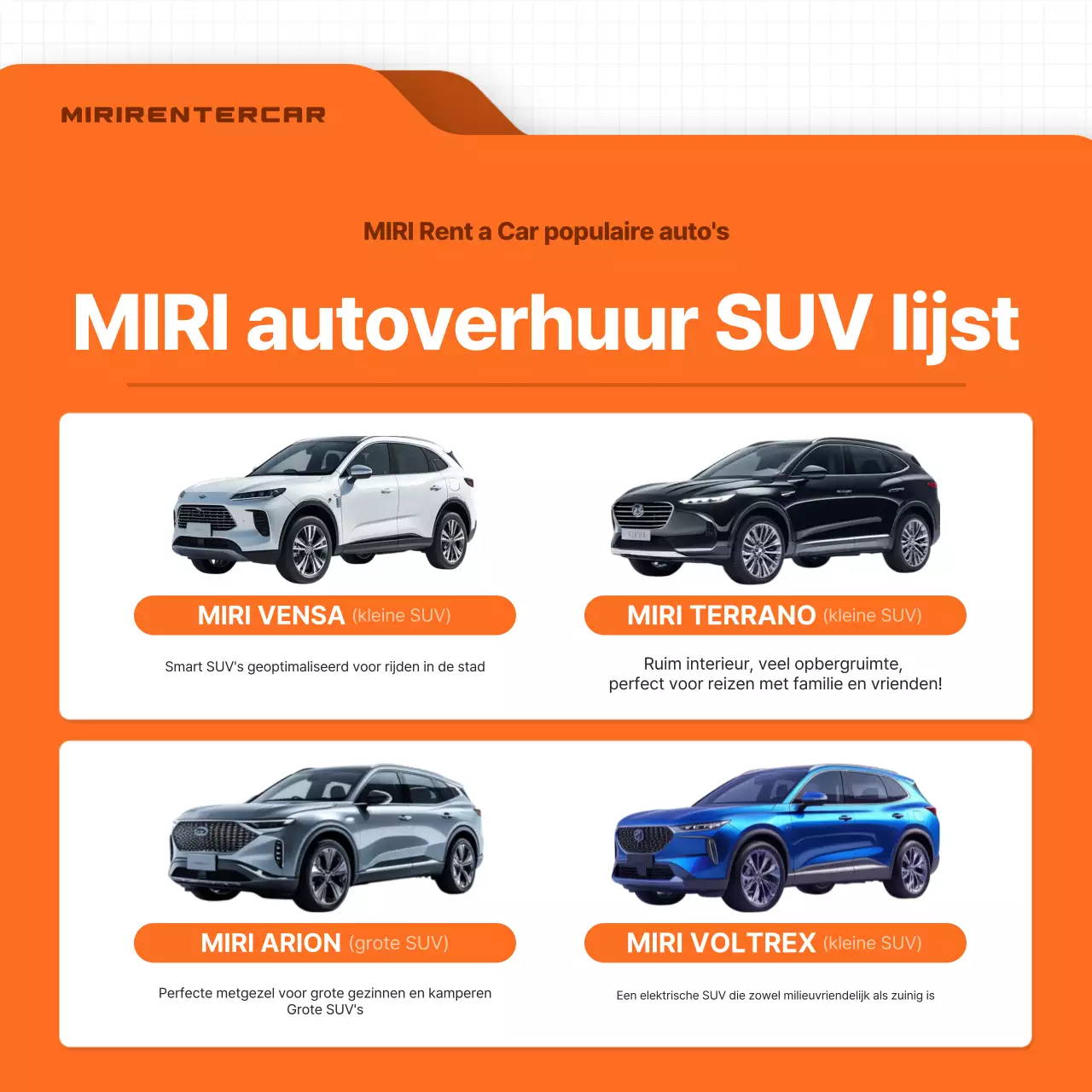 Oranje moderne auto-advertentie