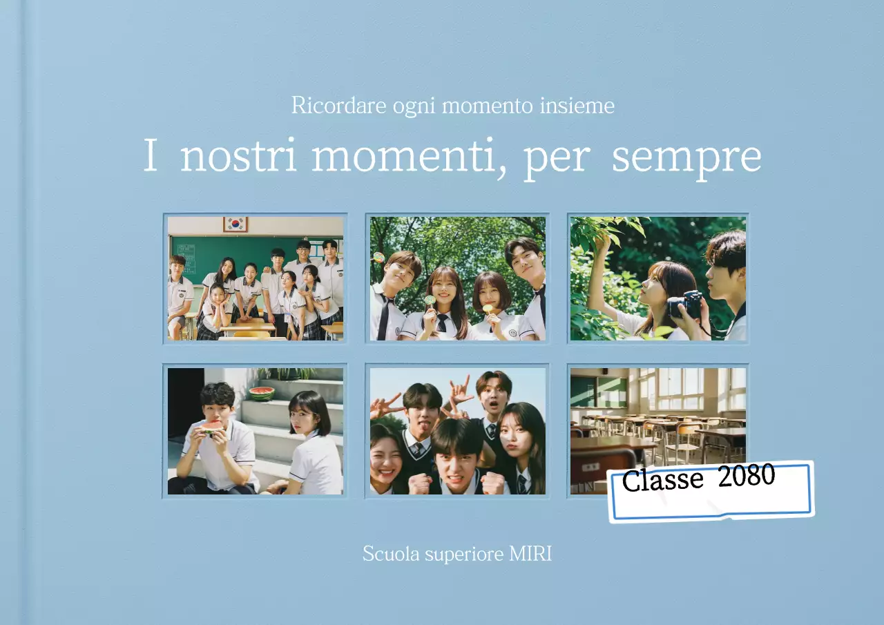 Album commemorativo di laurea semplice azzurro cielo