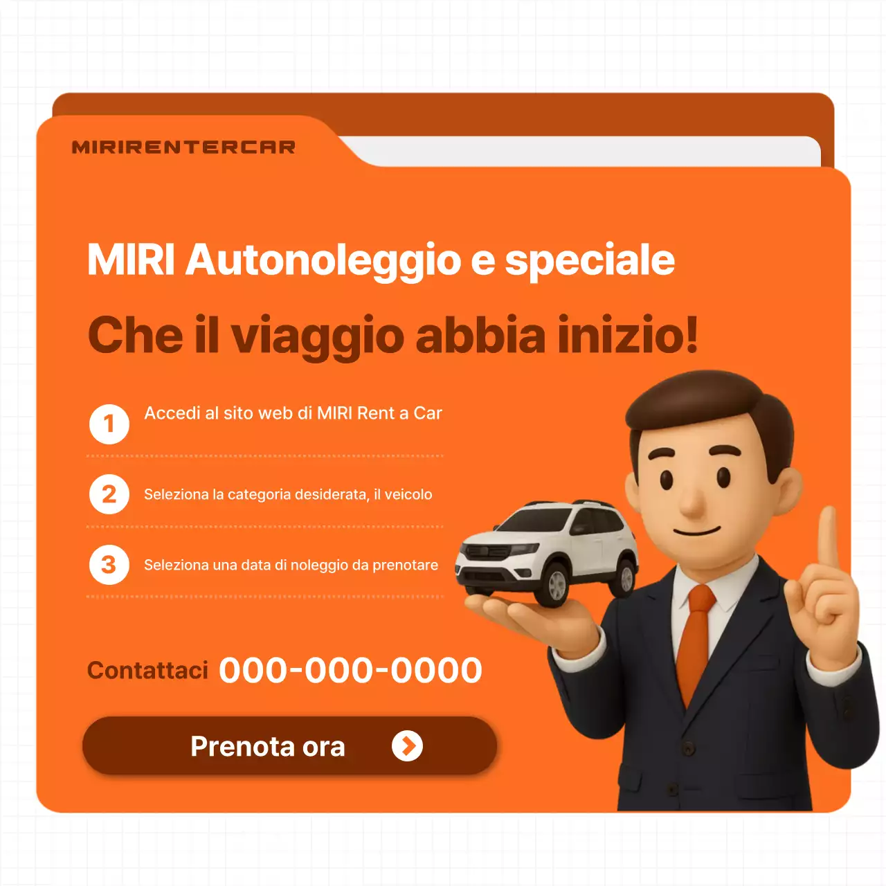Pubblicità di un'auto moderna arancione