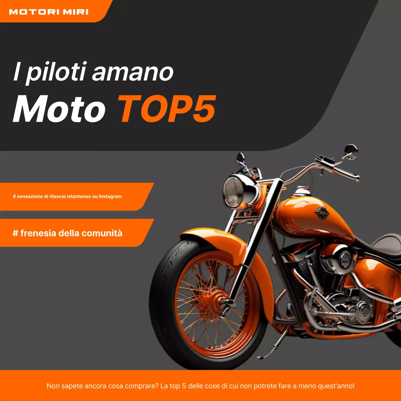 Pubblicità di motocicletta moderna arancione