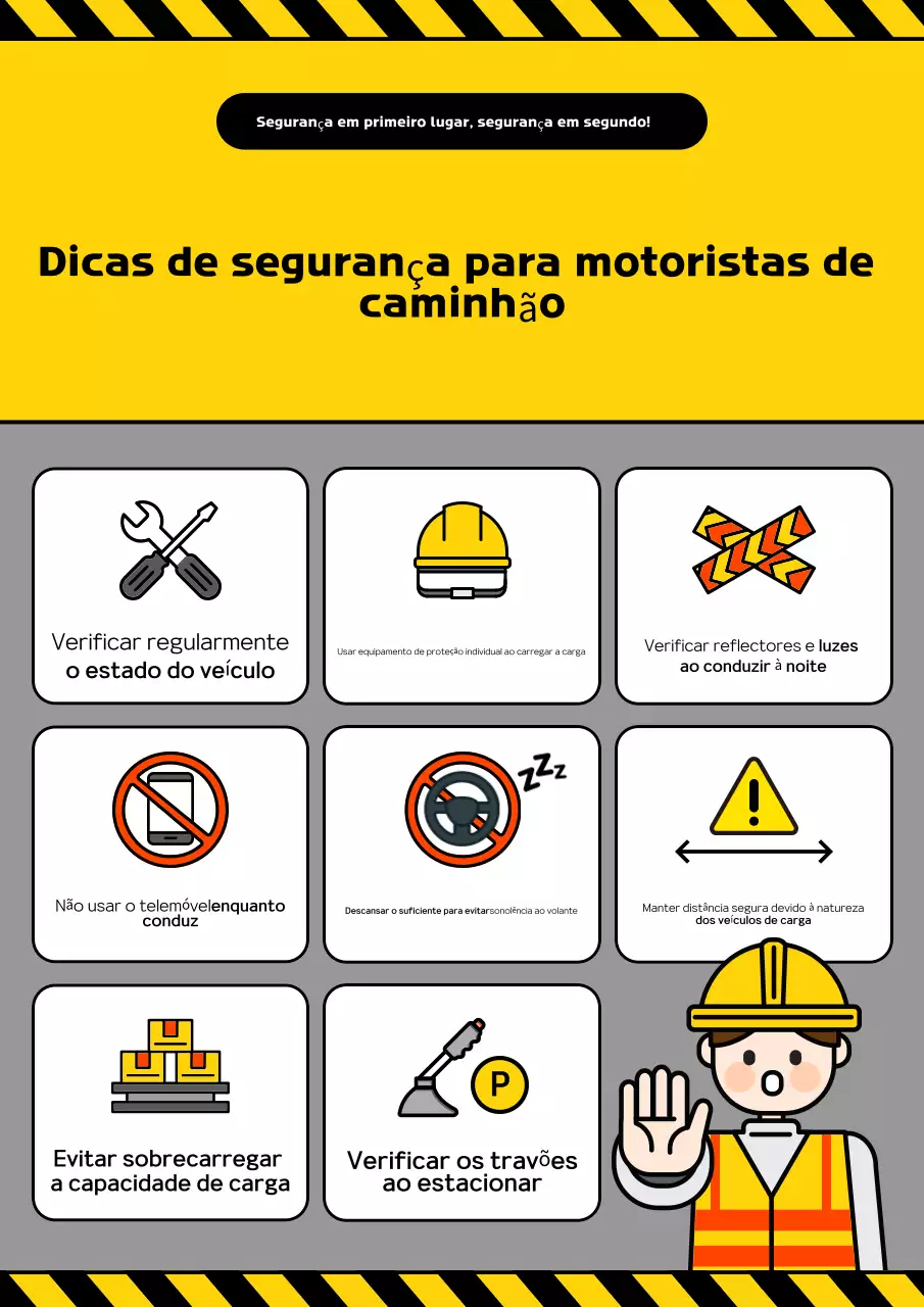 Diretrizes de segurança simples amarelas