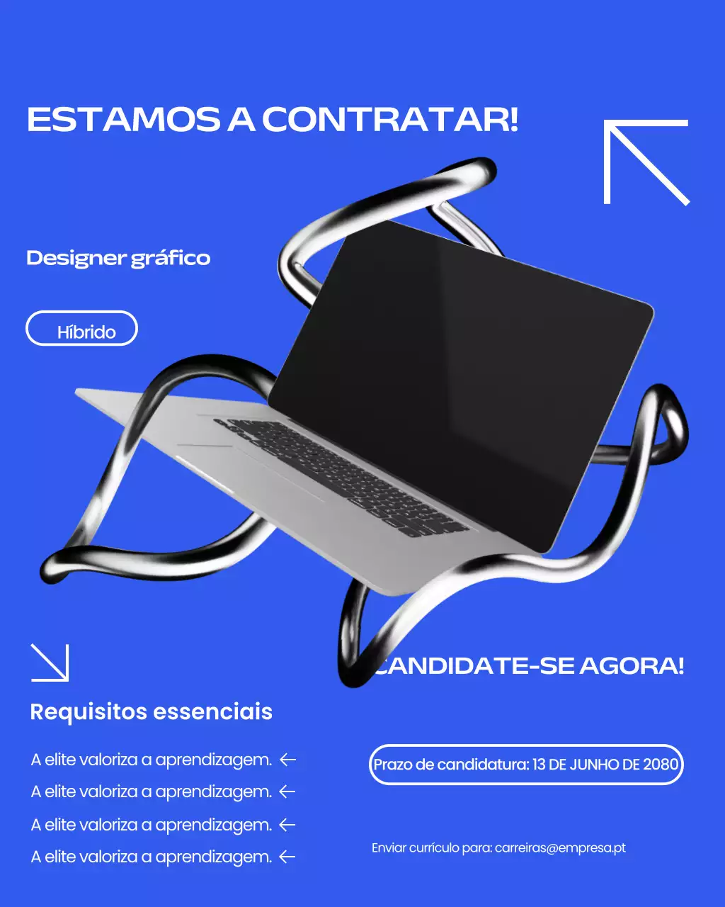 Postagem no Instagram de recrutamento de designer gráfico moderno azul