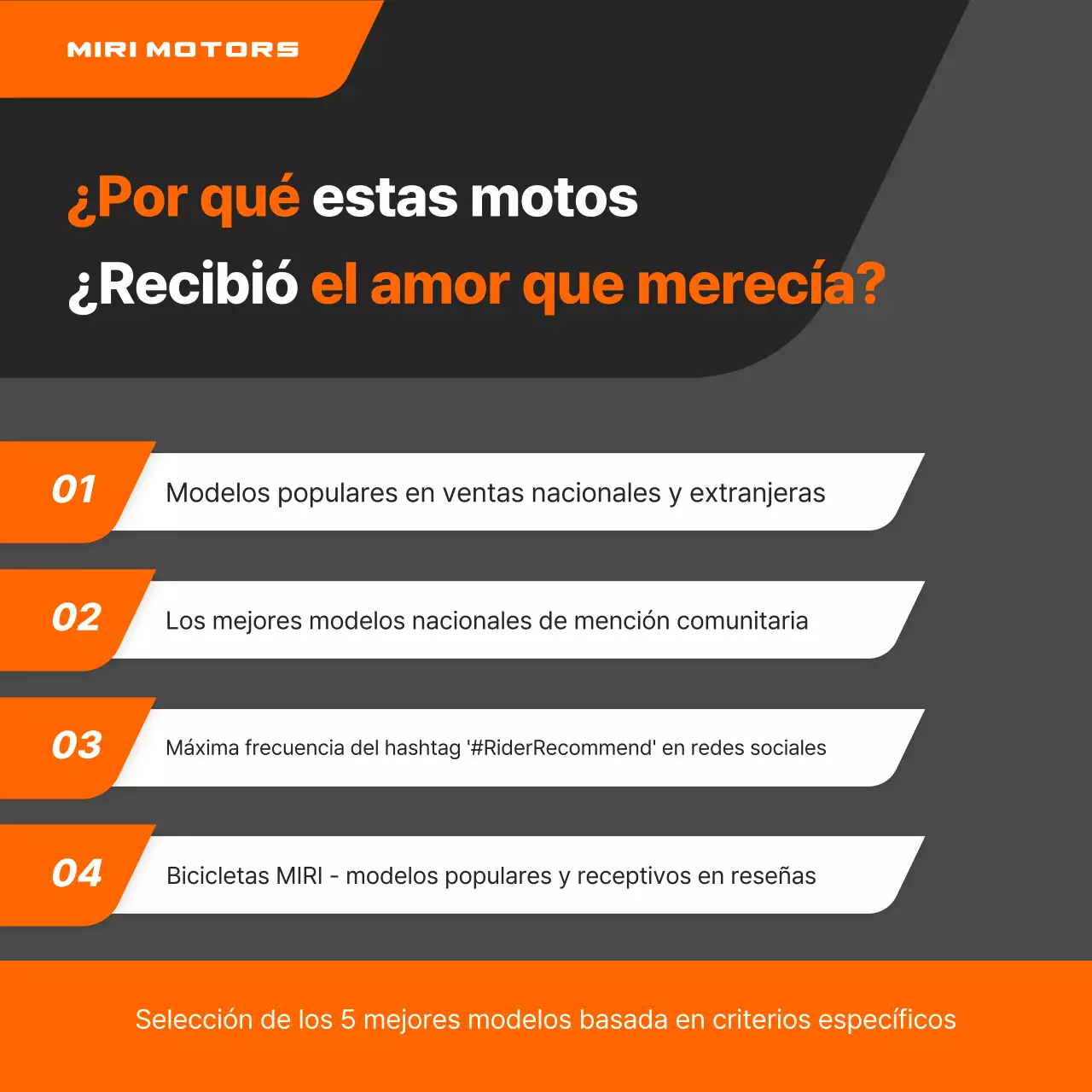 Anuncio de motocicleta moderna de color naranja