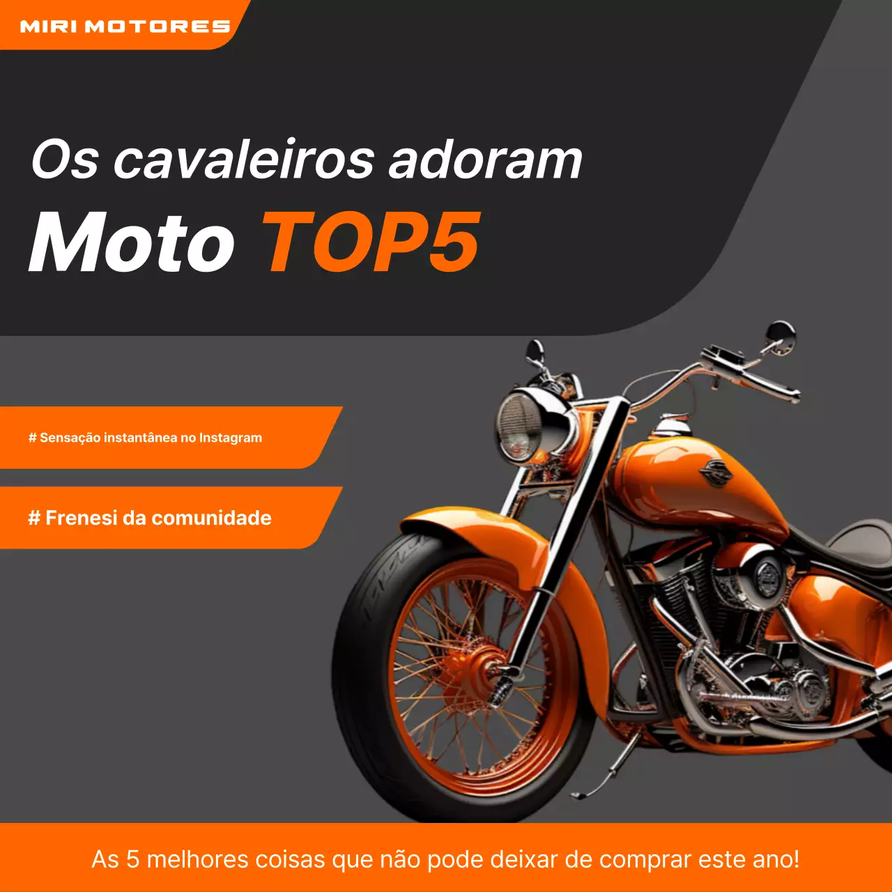 Anúncio de motocicleta moderna laranja