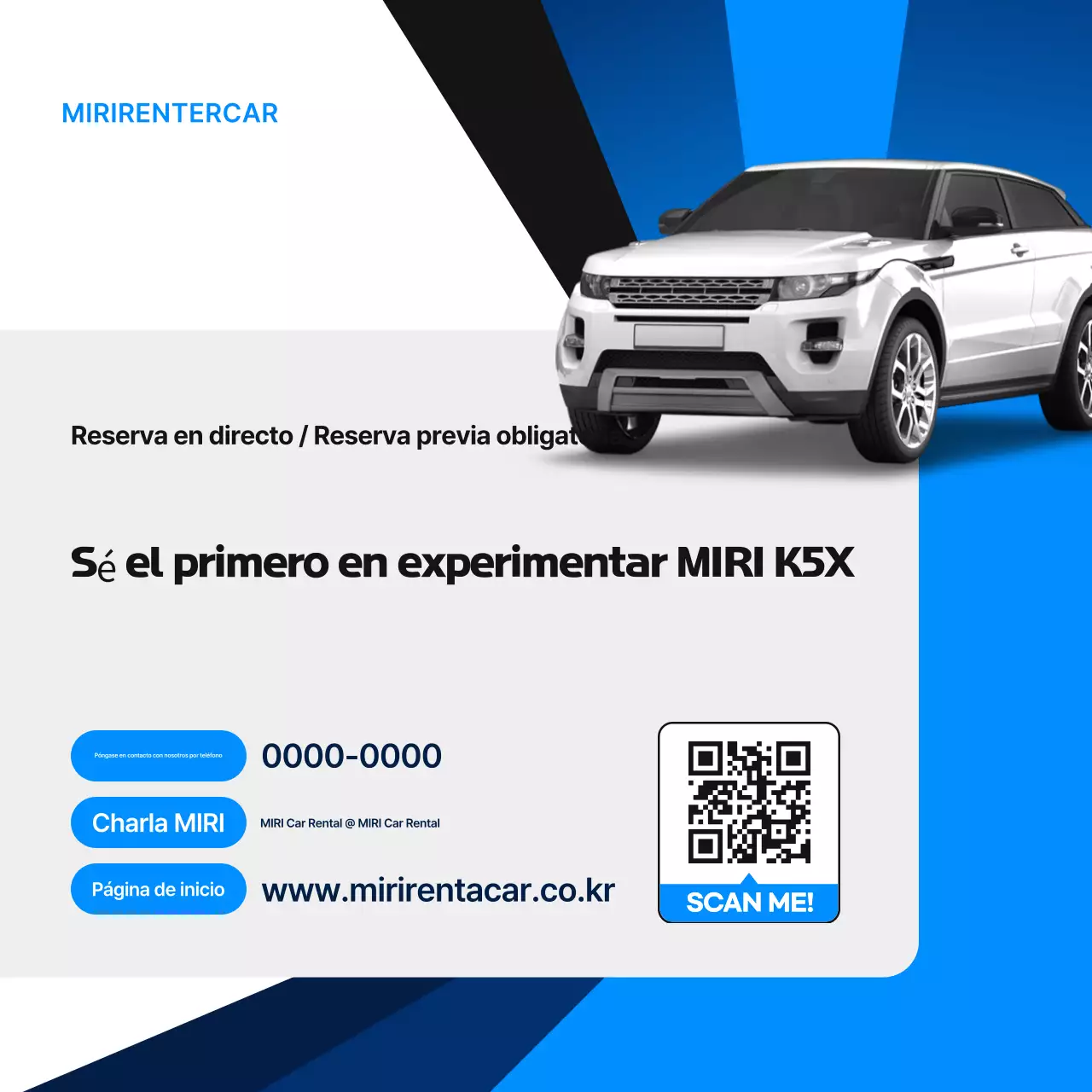Anuncio de coche moderno azul