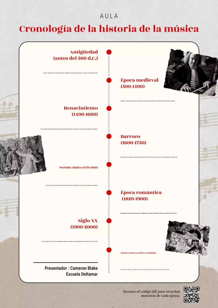 Guía educativa de música clásica beige