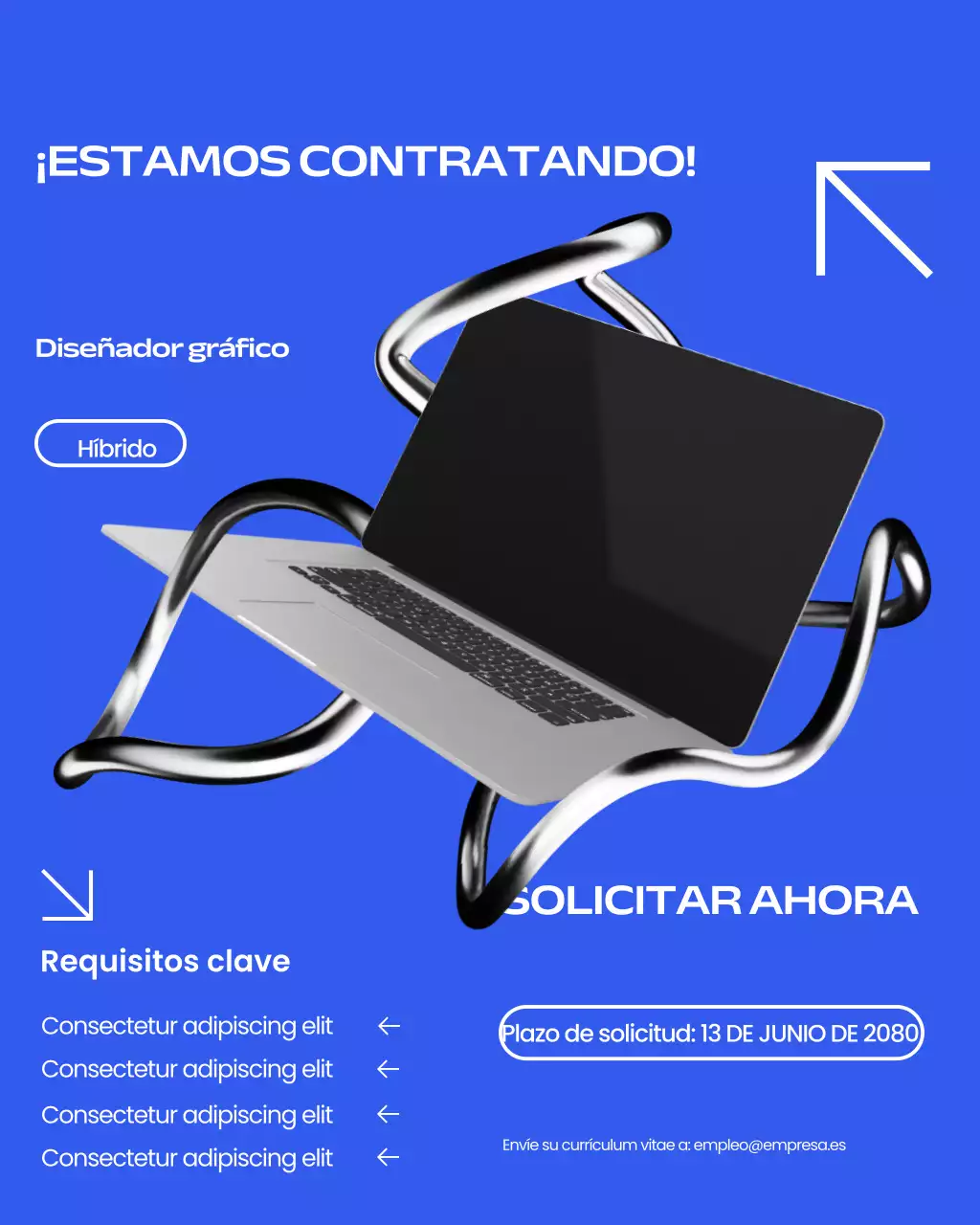 Publicación de Instagram de reclutamiento de diseñador gráfico moderno azul