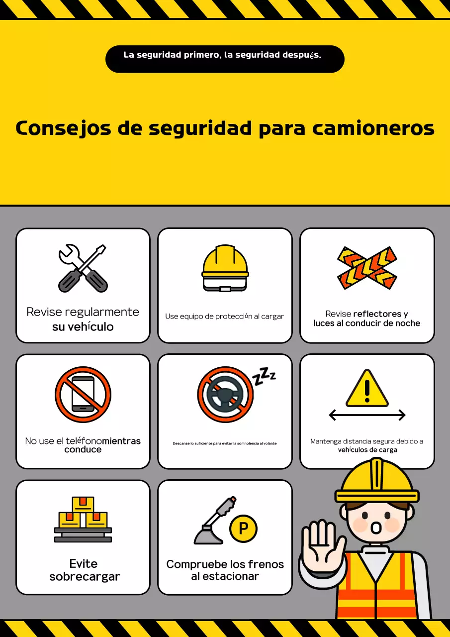 Pautas de seguridad sencillas amarillas