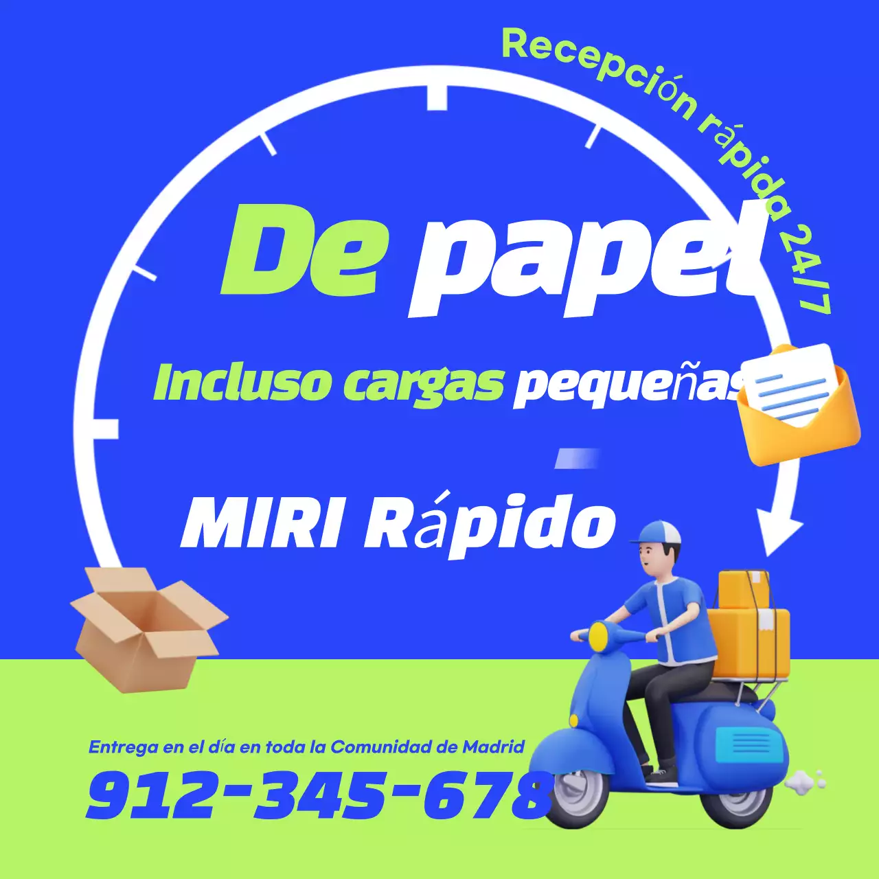 Promoción del servicio de entrega Blue Modern