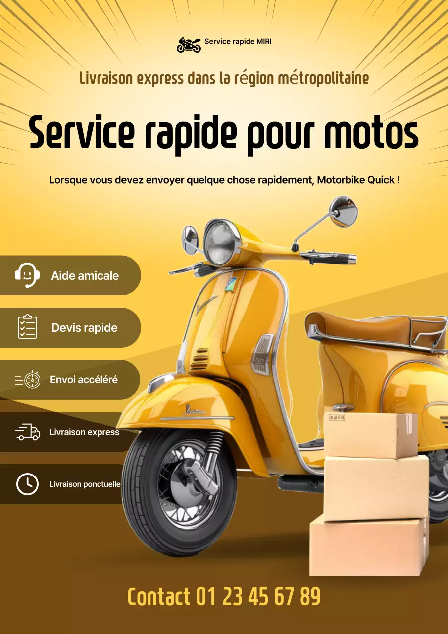 Publicité de livraison moderne jaune