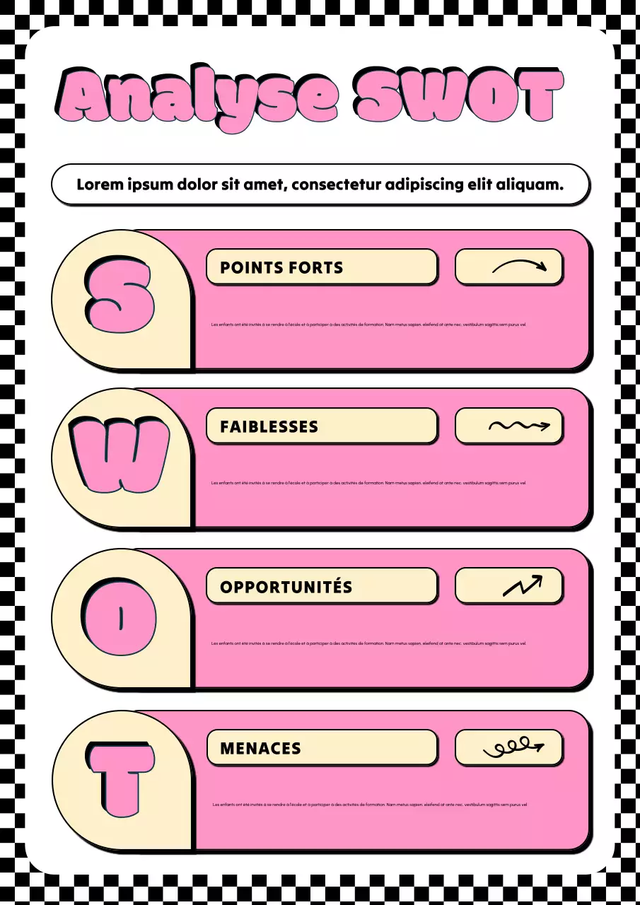 Affiche de plan d'affaires rétro rose