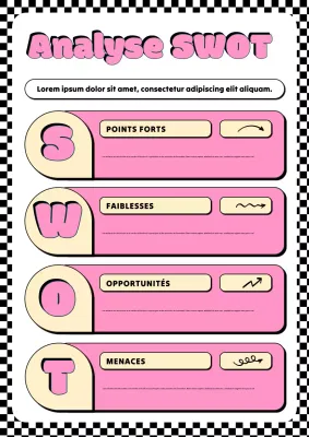 Affiche de plan d'affaires rétro rose