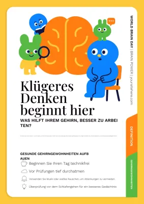 Intelligente Denkleistung für den Welttag des Gehirns Poster