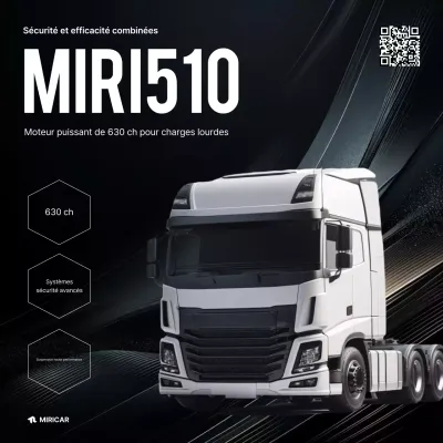 Publicité pour un camion moderne noir