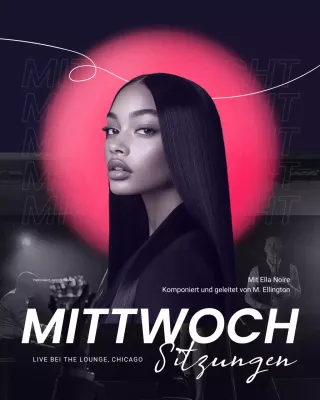 Instagram-Post zum minimalistischen Albumcover in Schwarz und Pink