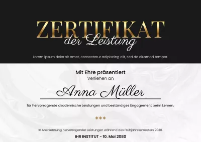 Goldold Elegantes akademisches Zertifikat-Web-Poster