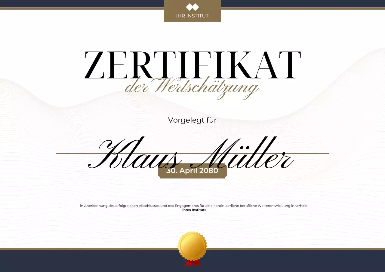 Weißes elegantes Zertifikat-Dokument-Web-Poster