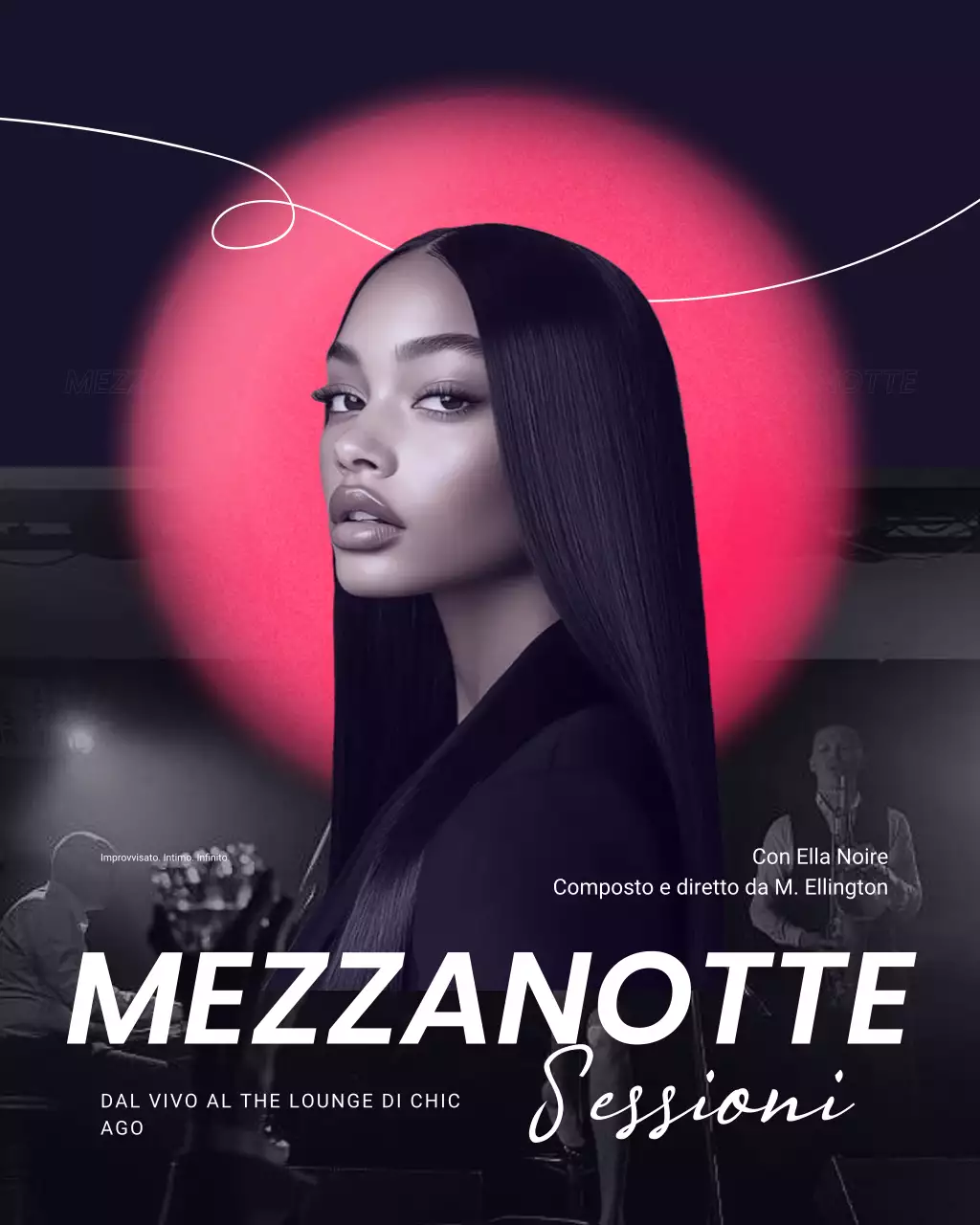 Post di Instagram con la copertina minimalista dell'album nero e rosa