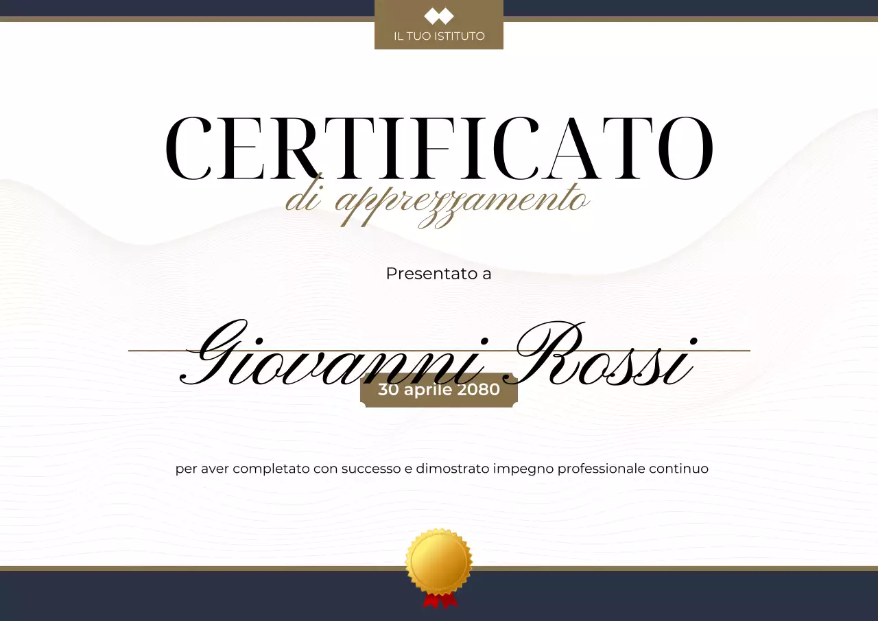 Poster web del documento di certificato bianco elegante