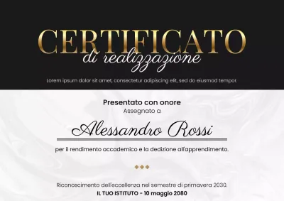 Poster web del certificato accademico Goldold Elegant