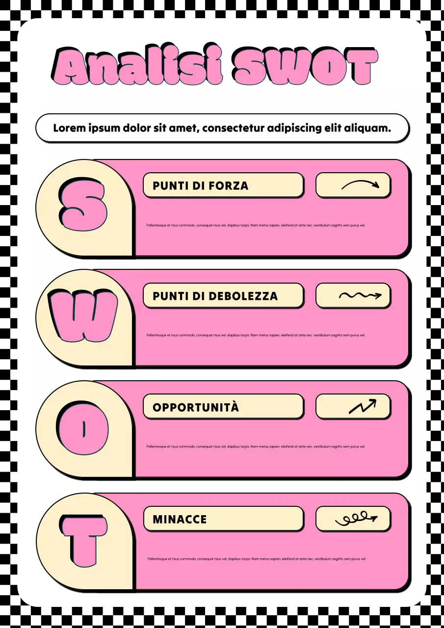 Poster del piano aziendale retrò rosa