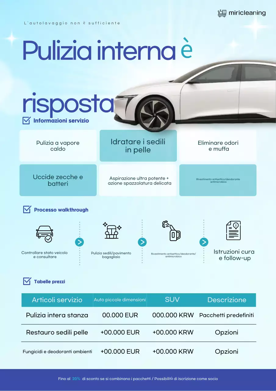 Guida alla pulizia dell'auto Sky Blue Clean