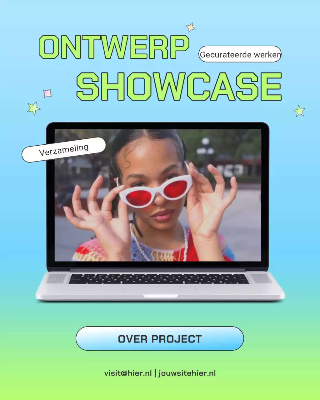 Kleurrijke Y2K Portfolio Highlights Instagram-post