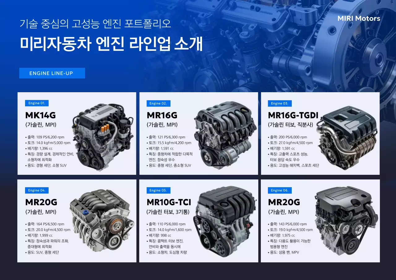 파랑 모던 자동차 제품 소개