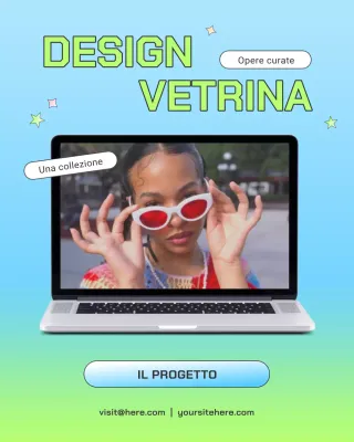 Post Instagram con i momenti salienti del portfolio Y2K colorato