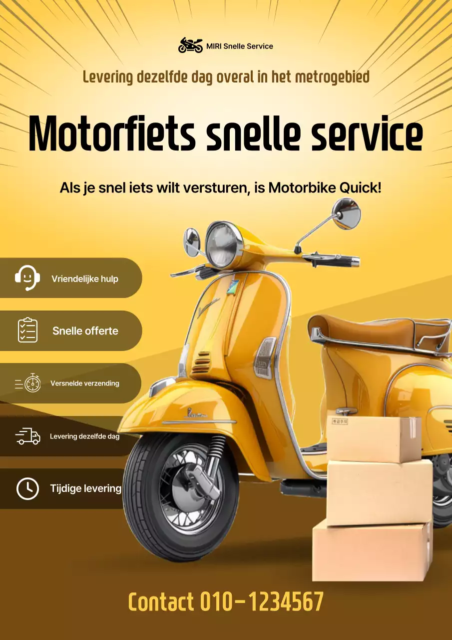 Gele moderne bezorgadvertentie