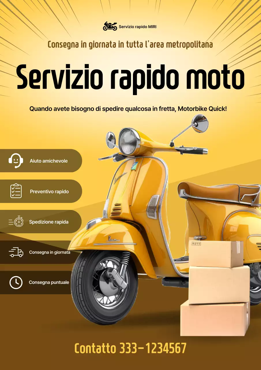 Pubblicità di consegna moderna gialla