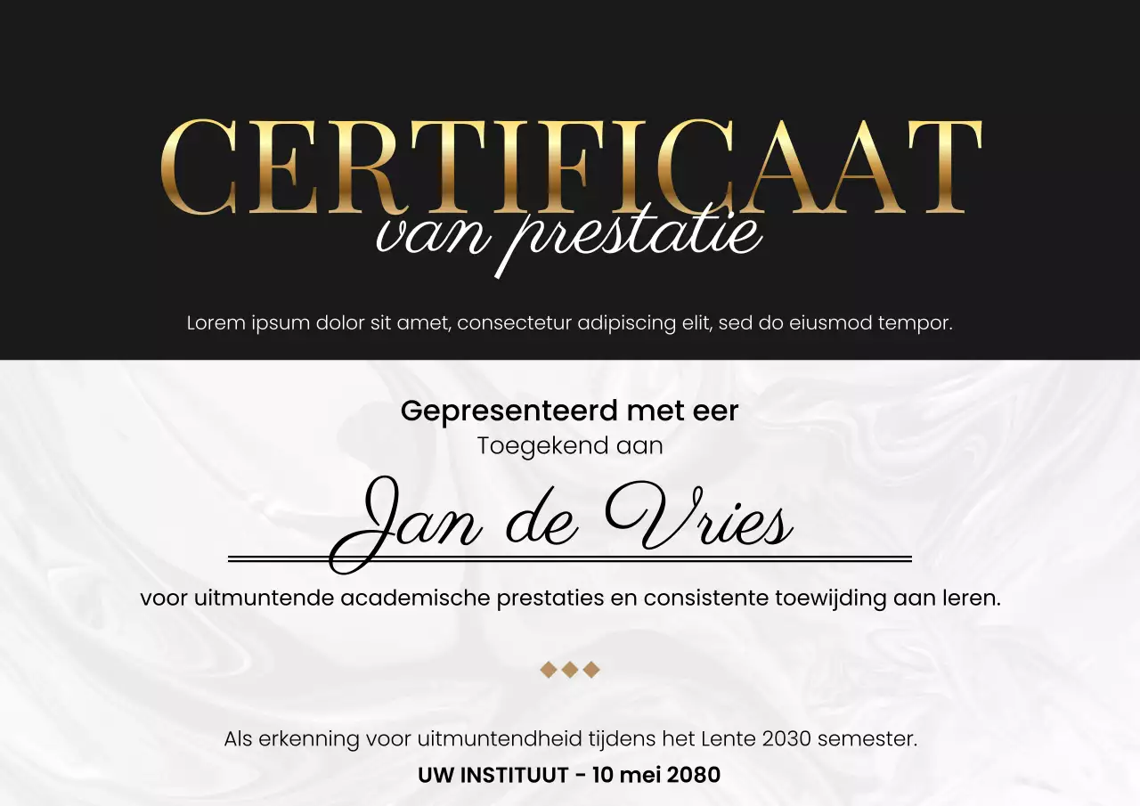 Goldold Elegant Academisch Certificaat Webposter