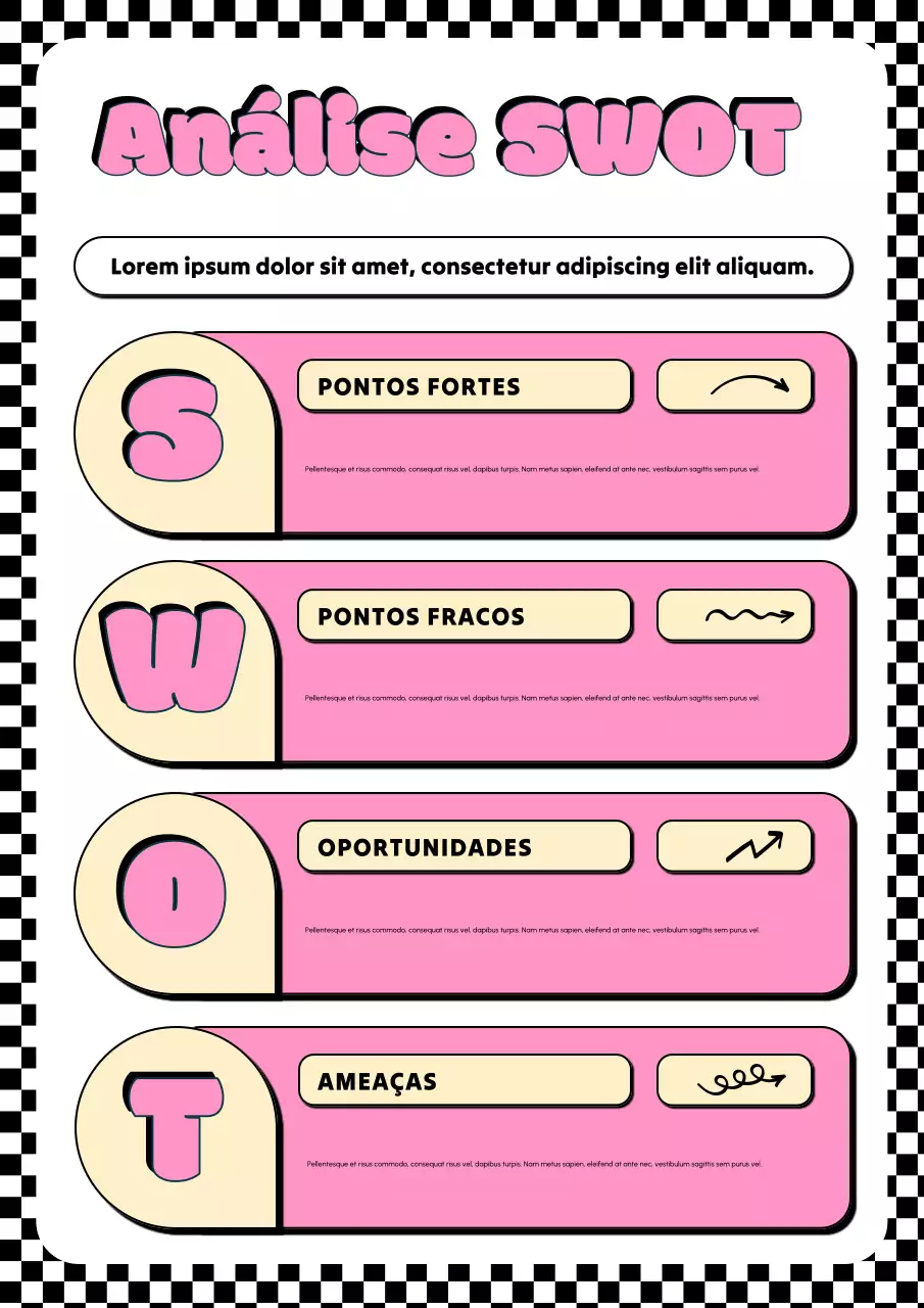 Pôster de plano de negócios retrô rosa