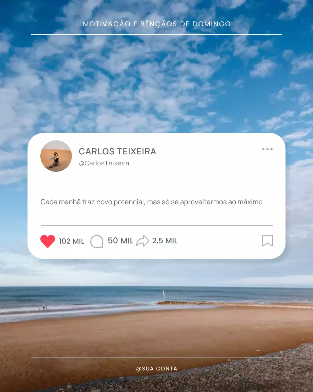 Postagem do Instagram "Saudações da Manhã Azul"