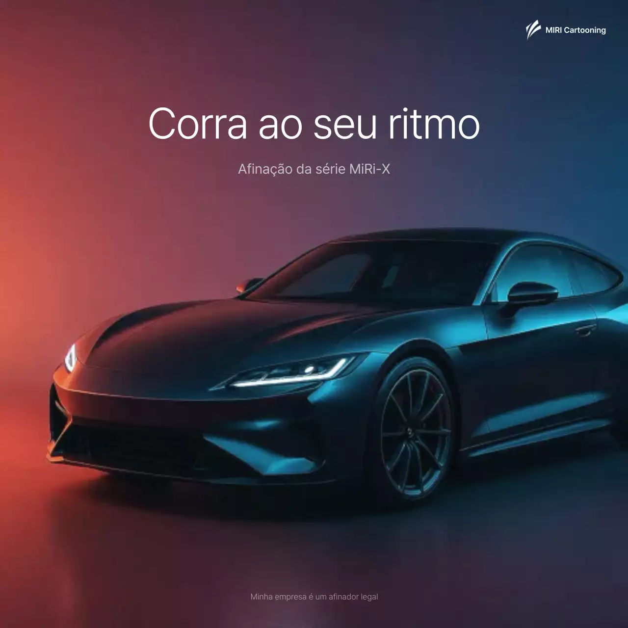 Propaganda de carro moderno em neon