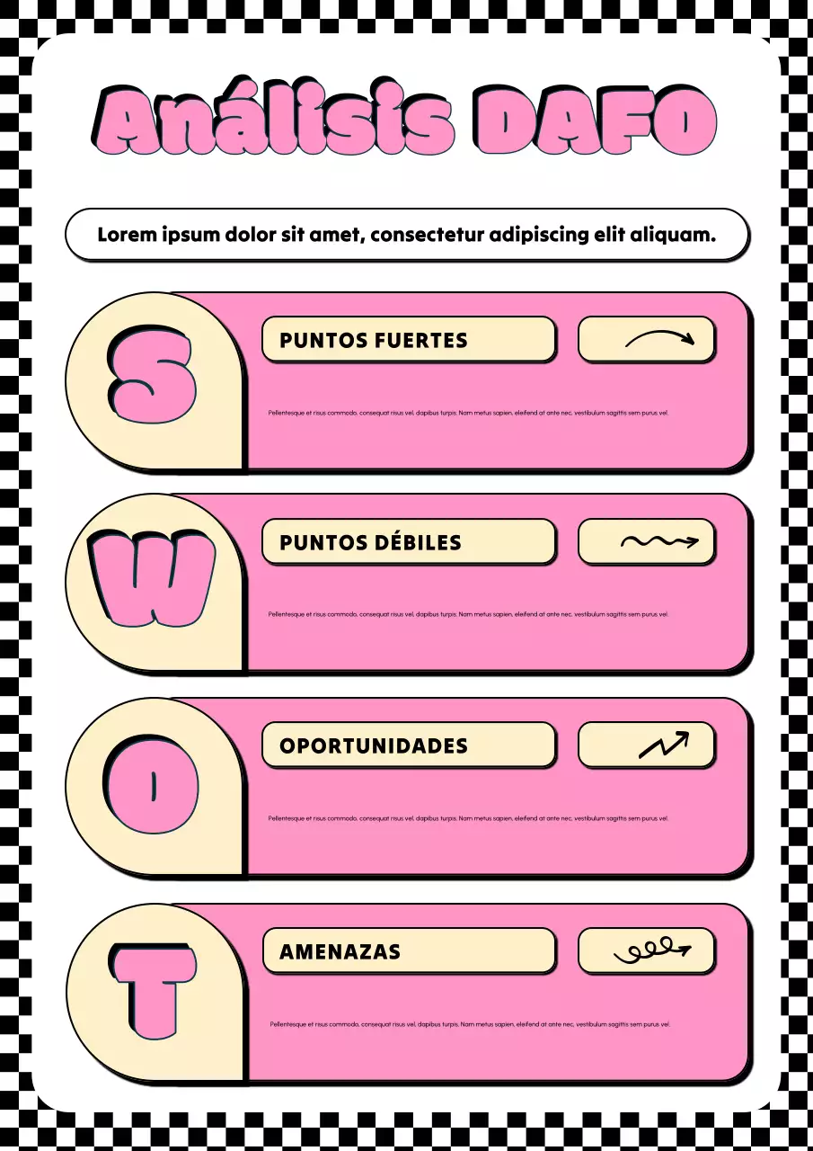 Póster de plan de negocios retro rosa