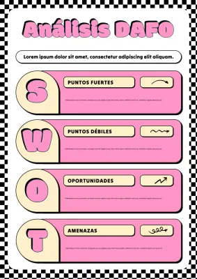 Póster de plan de negocios retro rosa