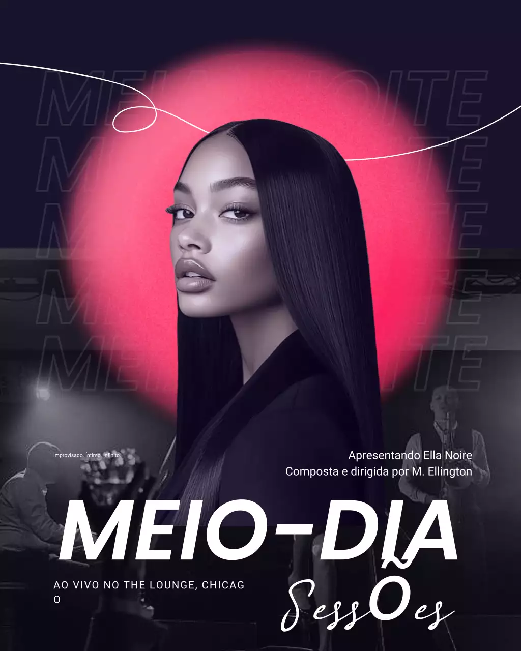 Capa do álbum minimalista em preto e rosa - postagem no Instagram