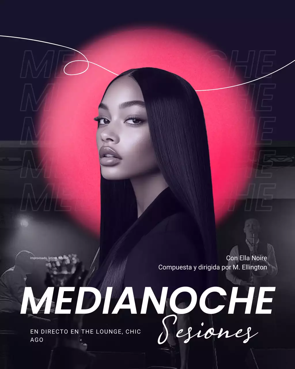 Publicación de Instagram sobre la portada de un álbum minimalista en negro y rosa