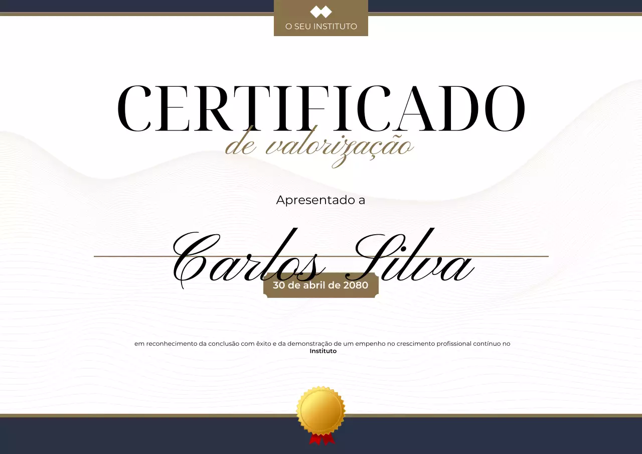 Cartaz Web de Documento de Certificado Elegante Branco