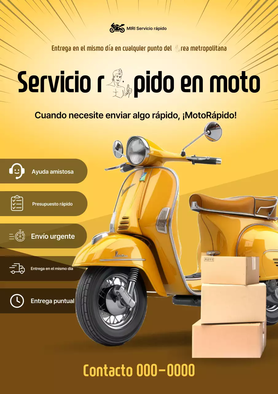 Anuncio de entrega moderno amarillo