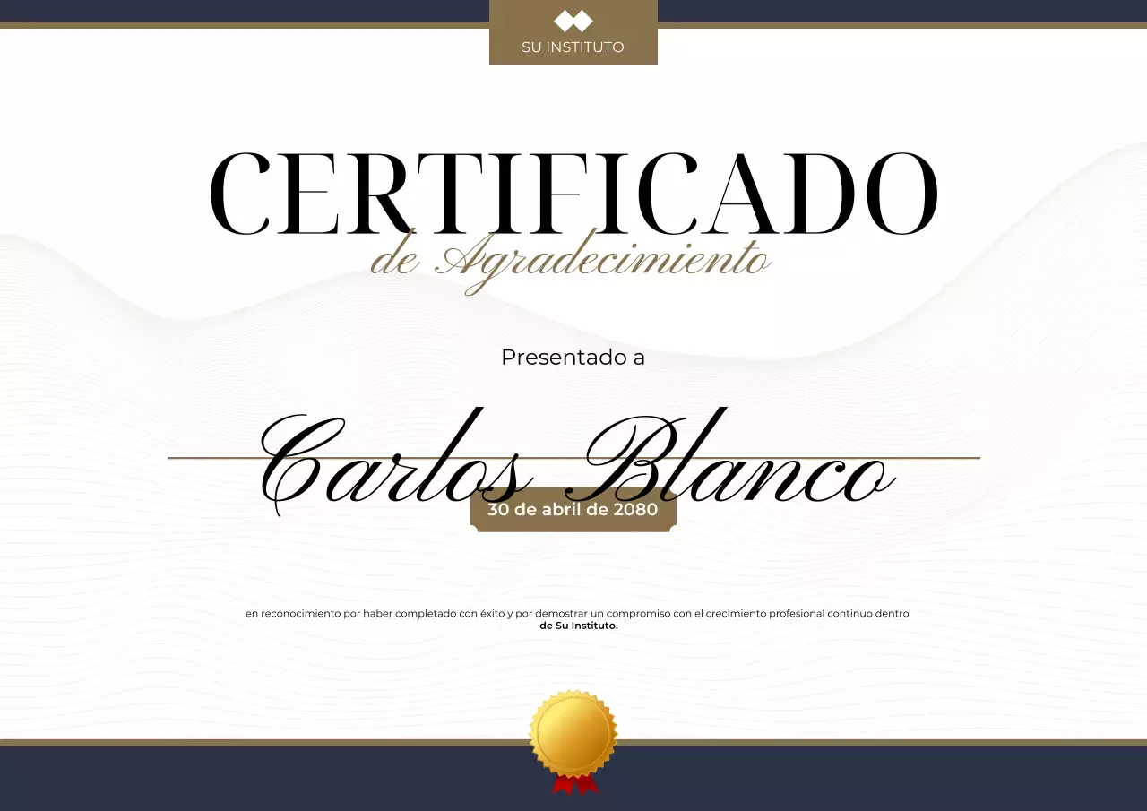 Póster web de documento certificado elegante blanco