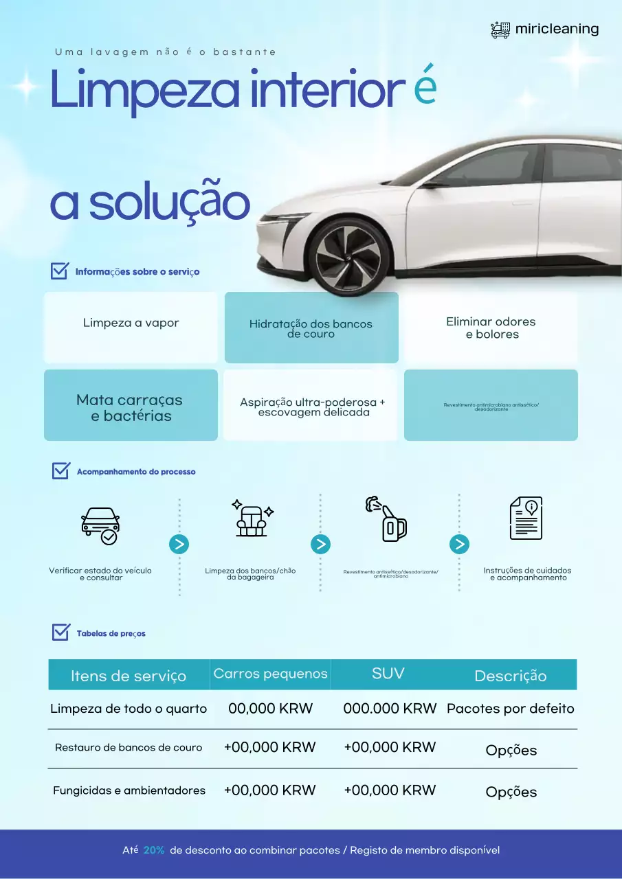Guia de limpeza de carros Sky Blue Clean