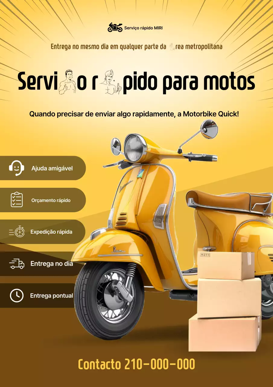Anúncio de entrega moderno amarelo