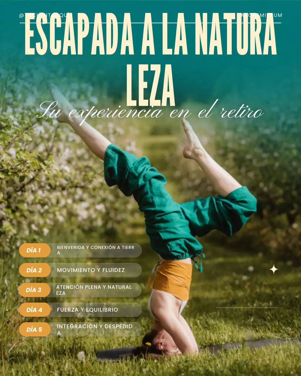 Puesto de retiro rústico de bienestar natural