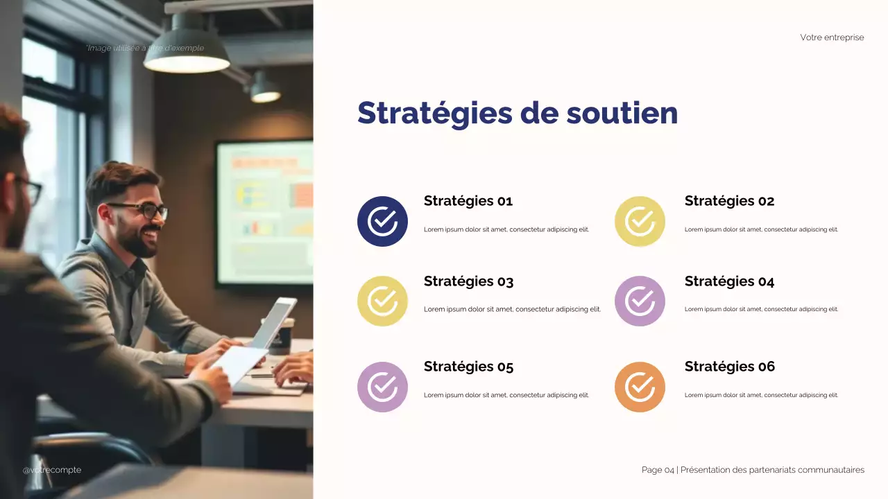 Illustration moderne bleue et beige : Partenariats stratégiques pour la réussite des étudiants