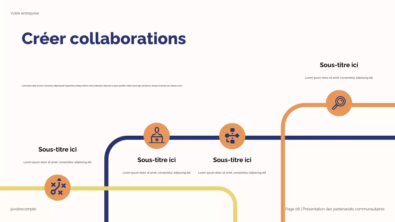 Illustration moderne bleue et beige : Partenariats stratégiques pour la réussite des étudiants