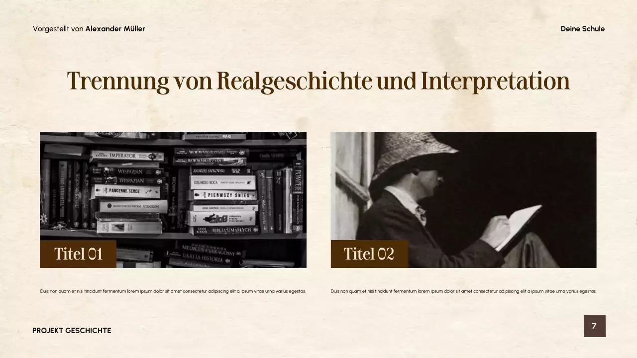 Beigefarbener Vintage-Literaturführer Präsentation