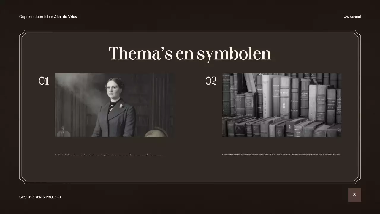 Beige Vintage Literatuurgids Presentatie