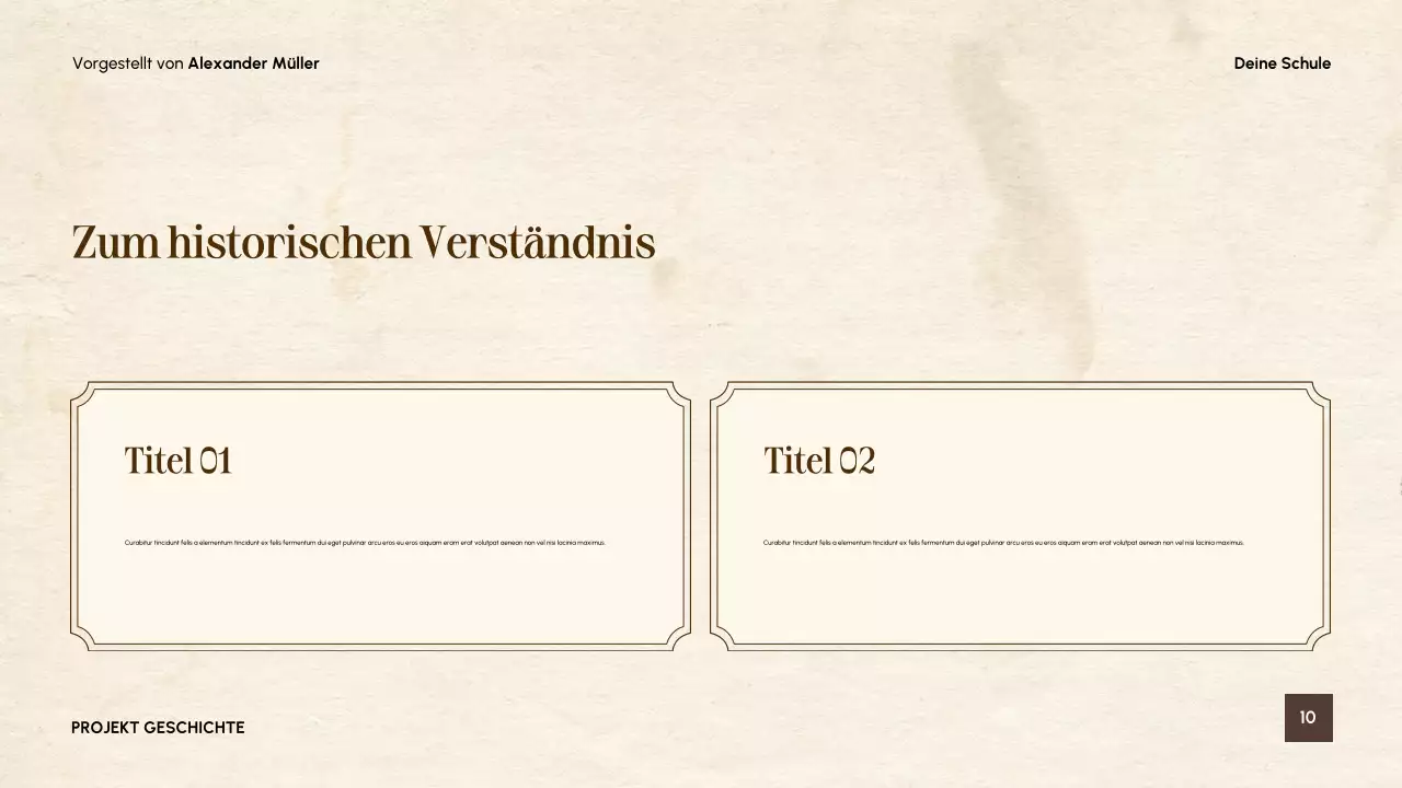 Beigefarbener Vintage-Literaturführer Präsentation